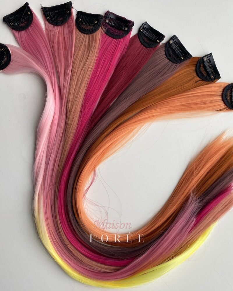 Rallonges pour mèches de cheveux à clip de 24 po. — 60 cm, teinte multicolore