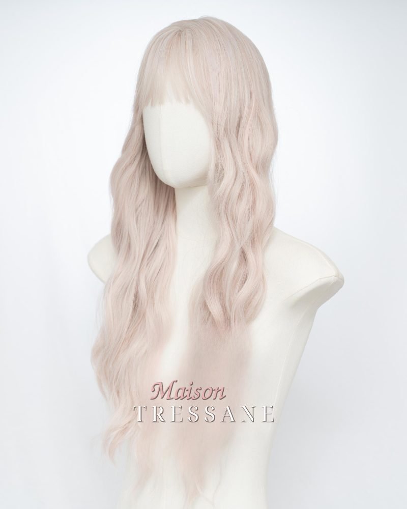 Ombrée rose platine pâle avec frange