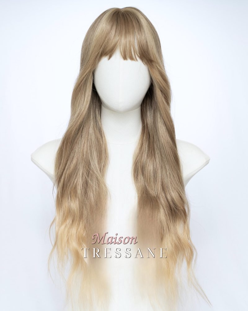 Ondulée Balayage Blond Avec Frange