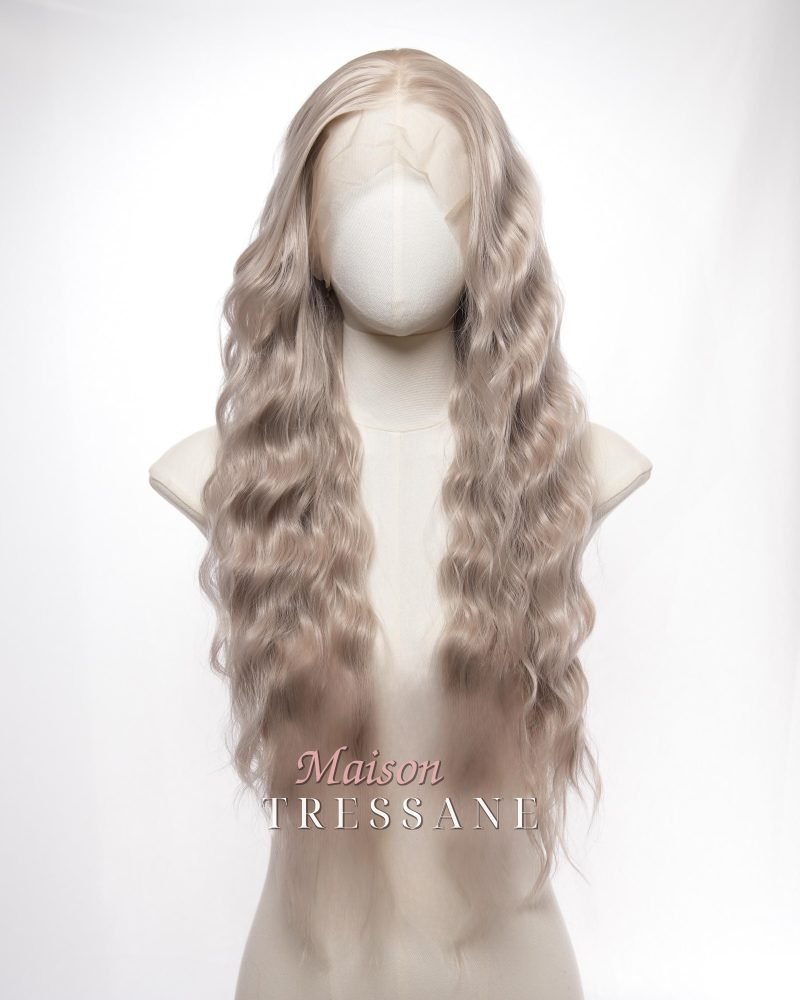 Perruque lace frontale 13 x 4 blond cendré clair 26 pouces