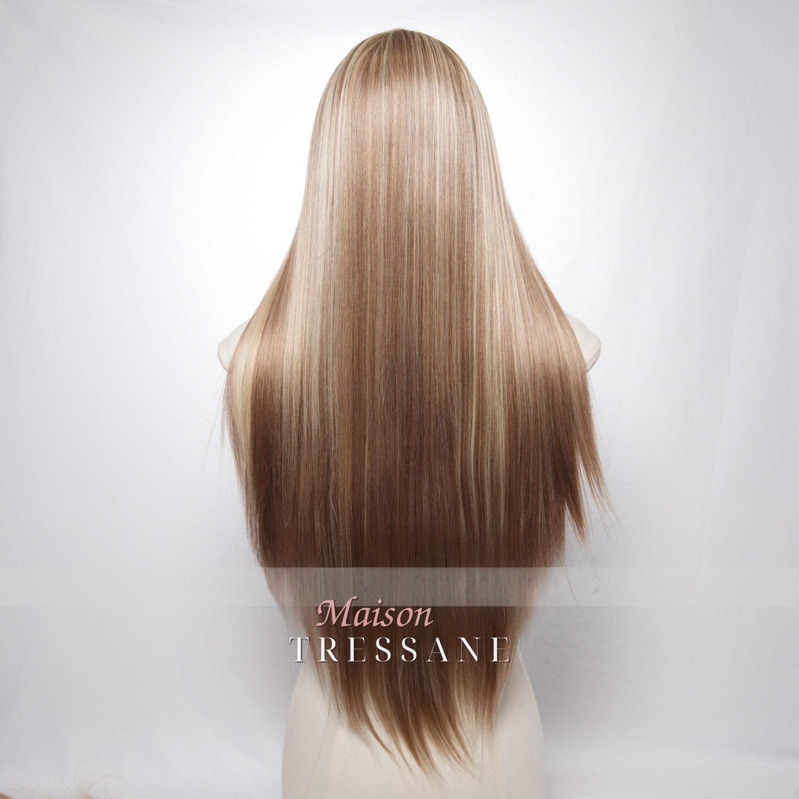 Perruque Lace Front 13 x 4 Blond Cendré Clair 26 Pouces — lisse, 65 cm, teinte blond — vue de dos