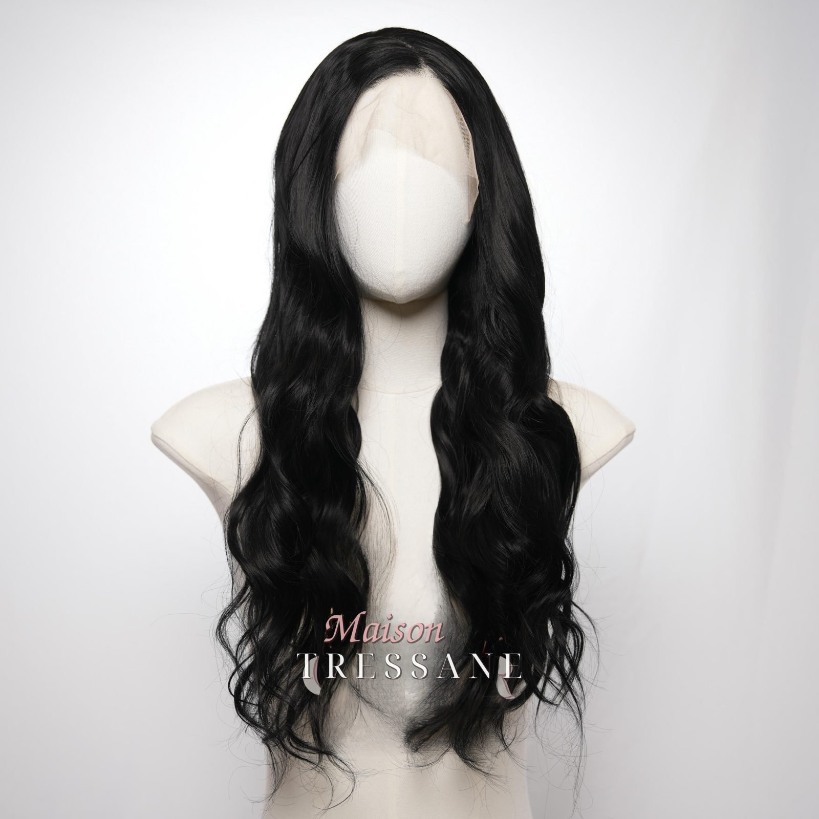 Perruque Lace Front Ondulé Noir 13 x 4 24 Pouces — ondulée, 60 cm, teinte noir — vue de face