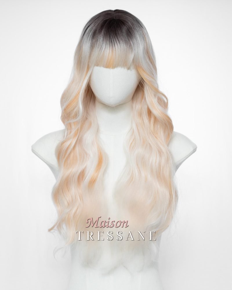 Ondulée ombrée de 26 pouces avec frange — Blond 65 cm
