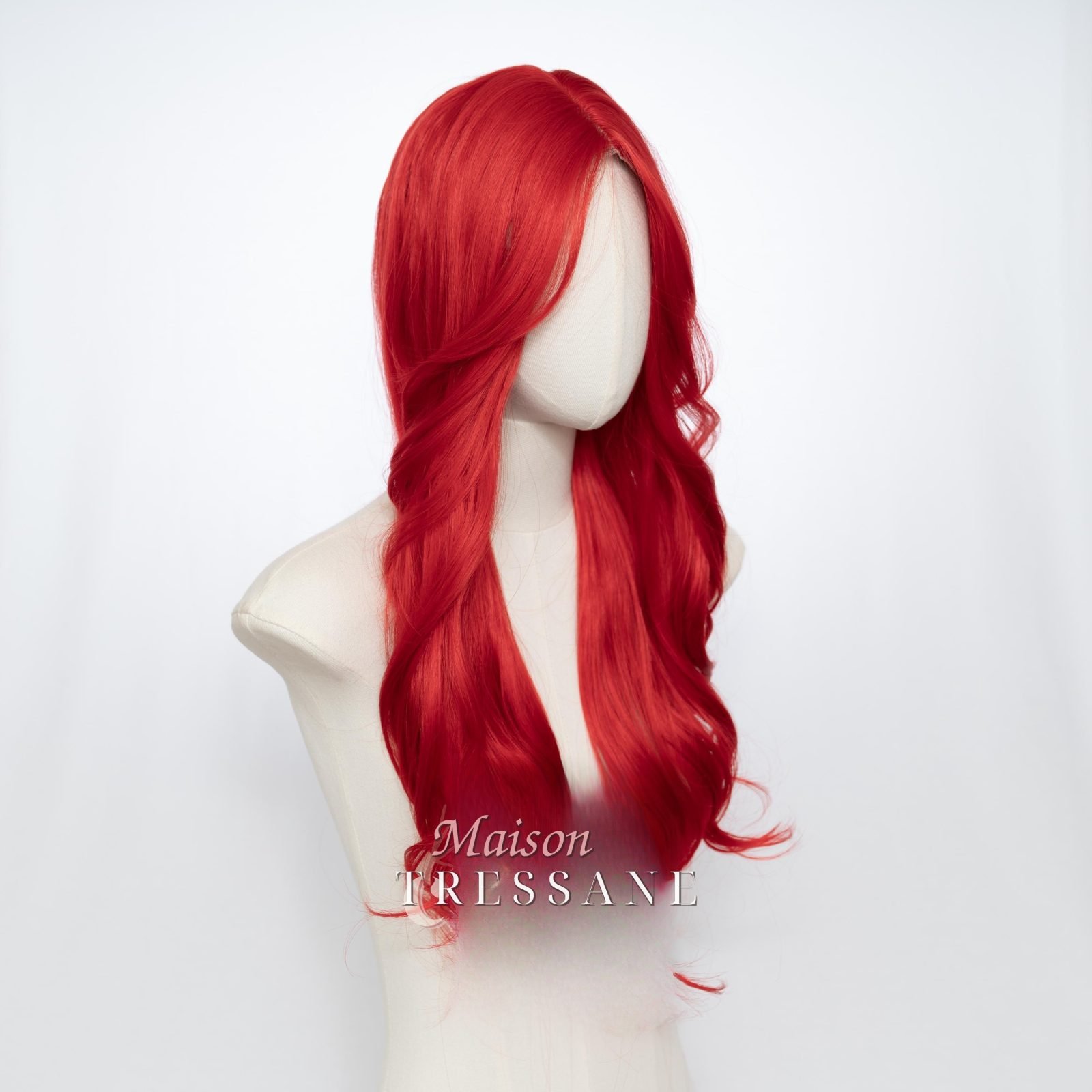Petite Perruque Lace Front Rouge 24 pouces — ondulée, 60 cm, teinte rouge — vue de face