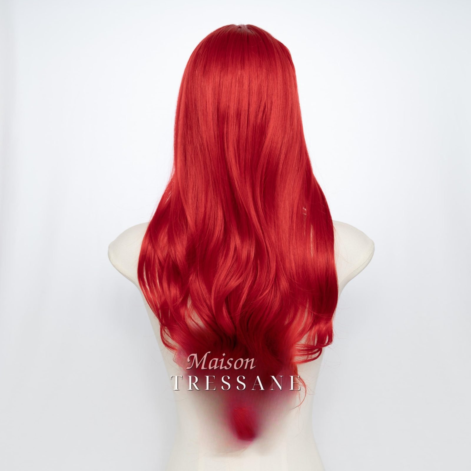 Petite Perruque Lace Front Rouge 24 pouces — ondulée, 60 cm, teinte rouge — vue de dos