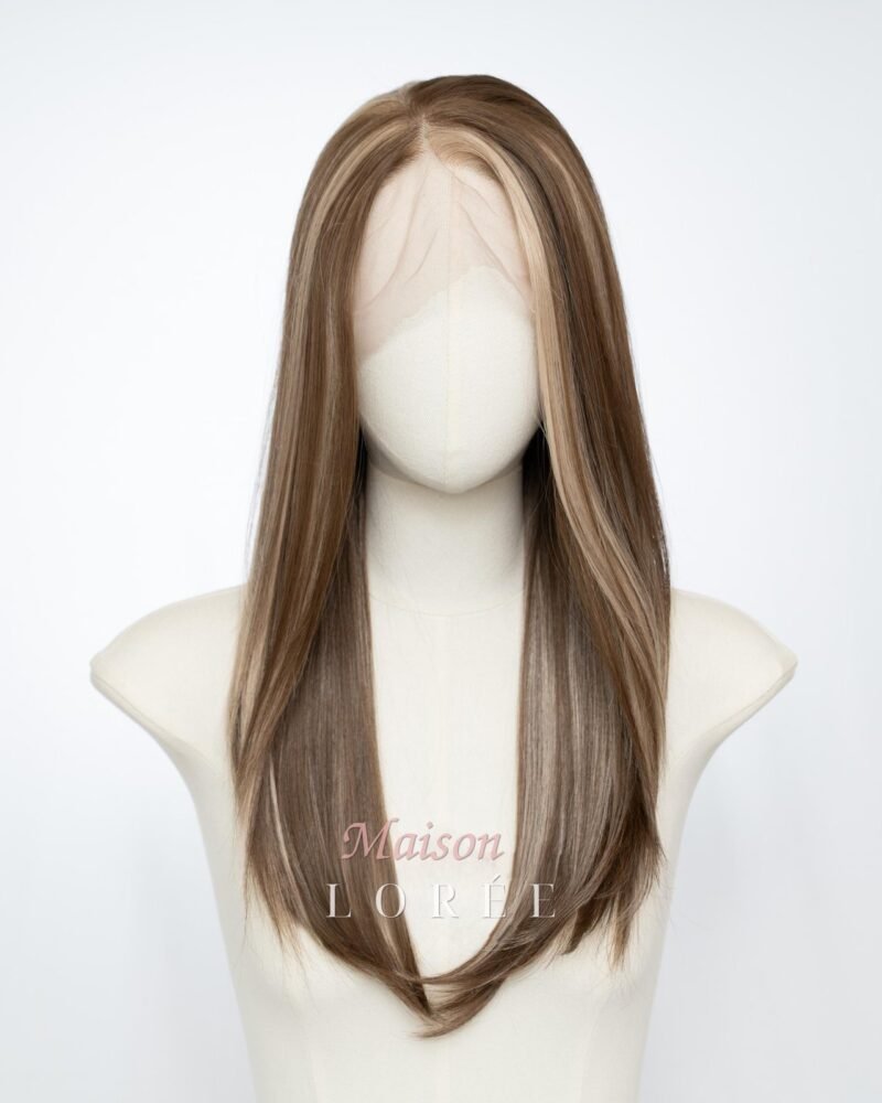 Perruque Synthétique Lacet Droite Superposée À Balayage 13 x 6
