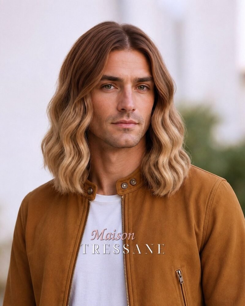 Perruque blond 35 cm — carré, ondulée — lace front