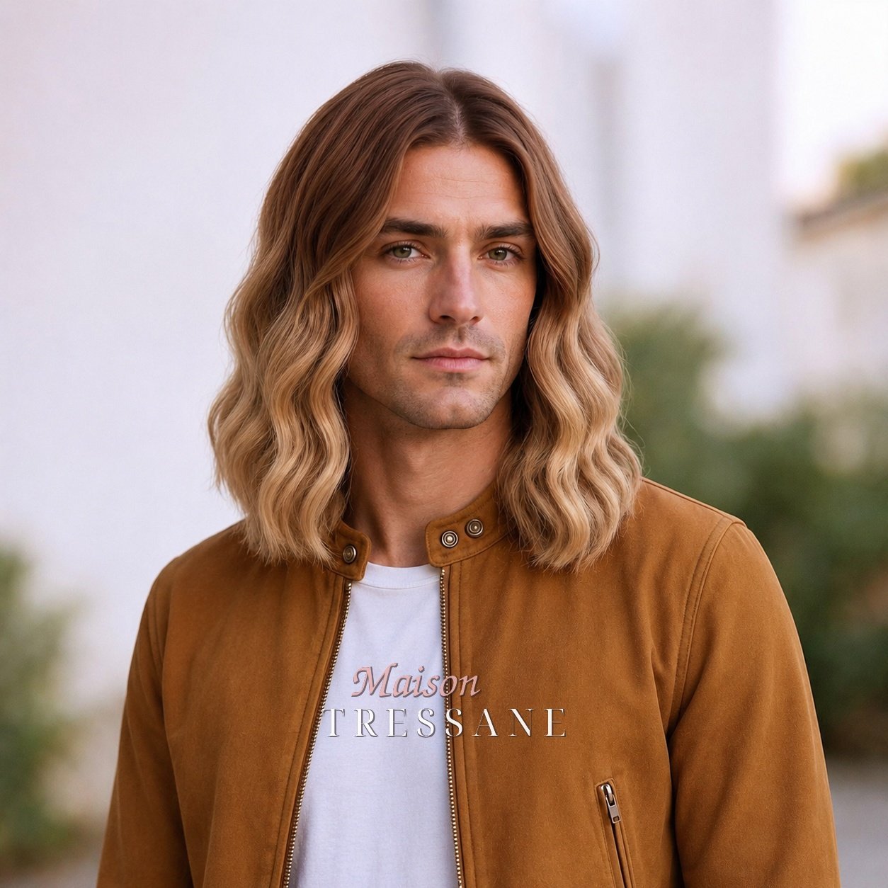 Perruque blond 35 cm — carré, ondulée — lace front
