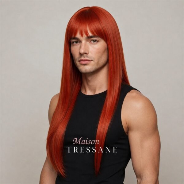 Perruque 60 cm — roux lisse
