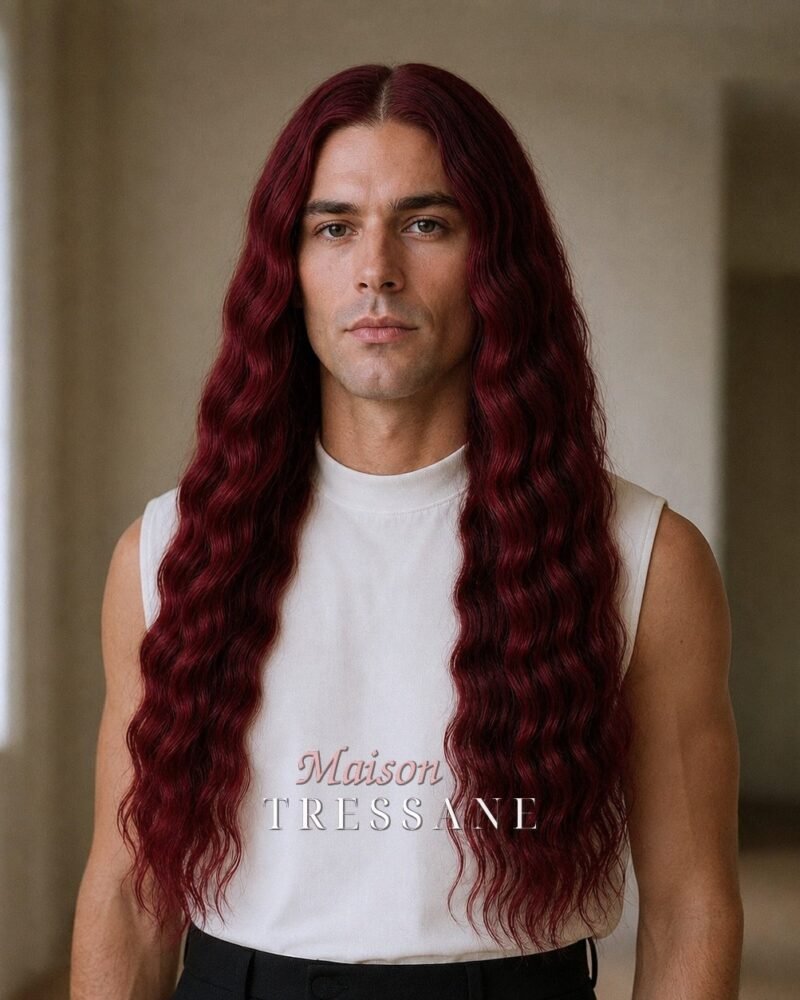 Perruque 61 cm — rouge bouclée — lace front