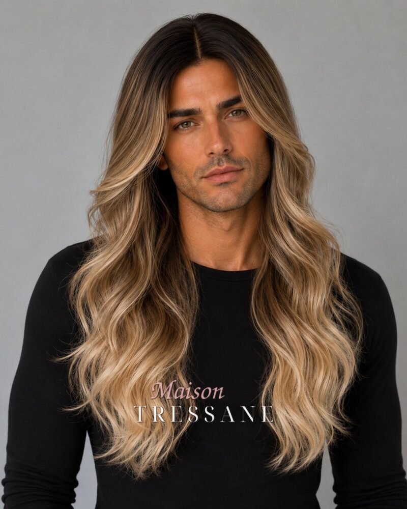 Perruque blond ombré ondulée — lace front