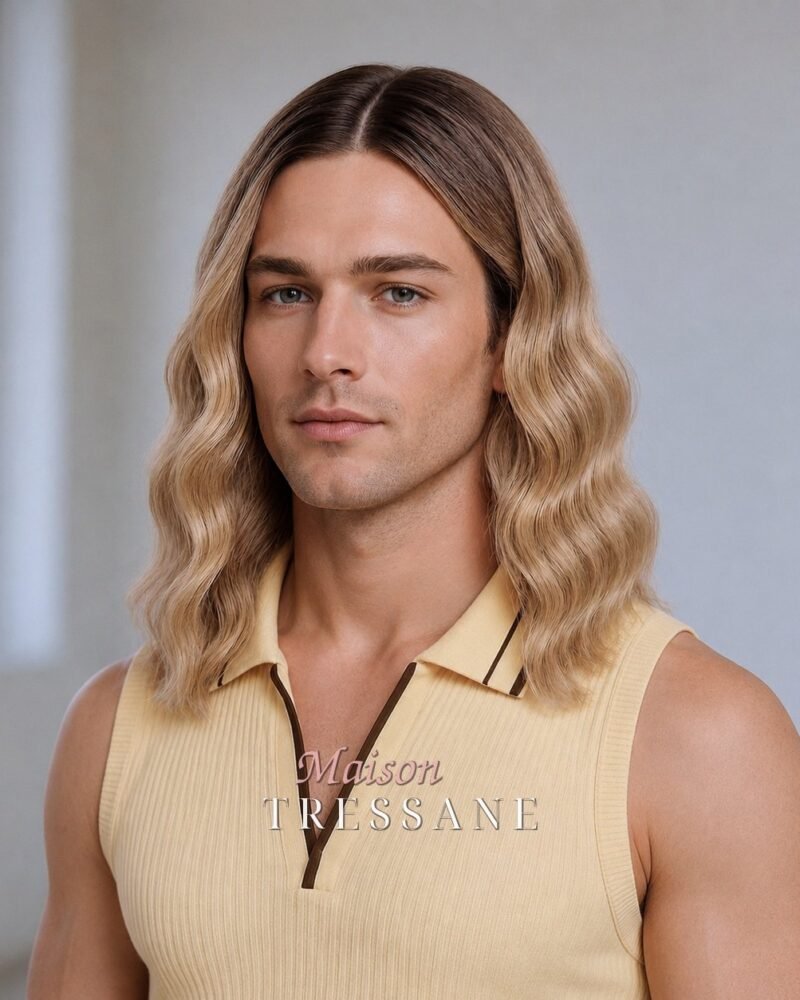 Perruque blond ondulée 35 cm — lace front