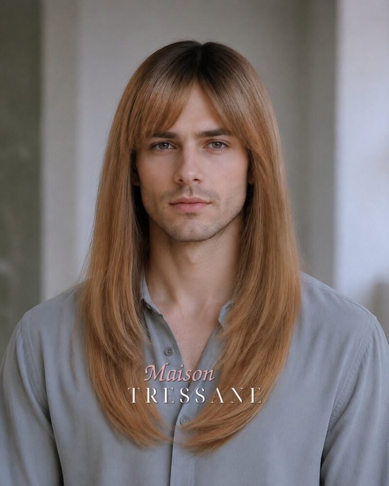 Perruque 55 cm — blond ombré lisse