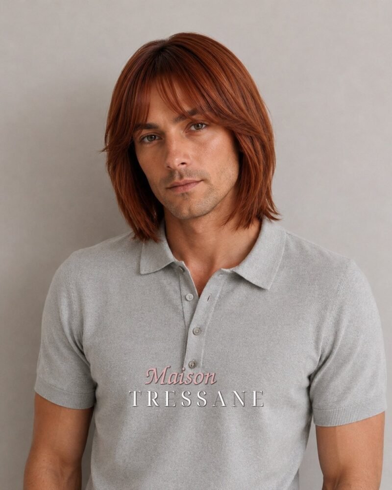 Perruque homme cuivré 30 cm — Maison Tressane