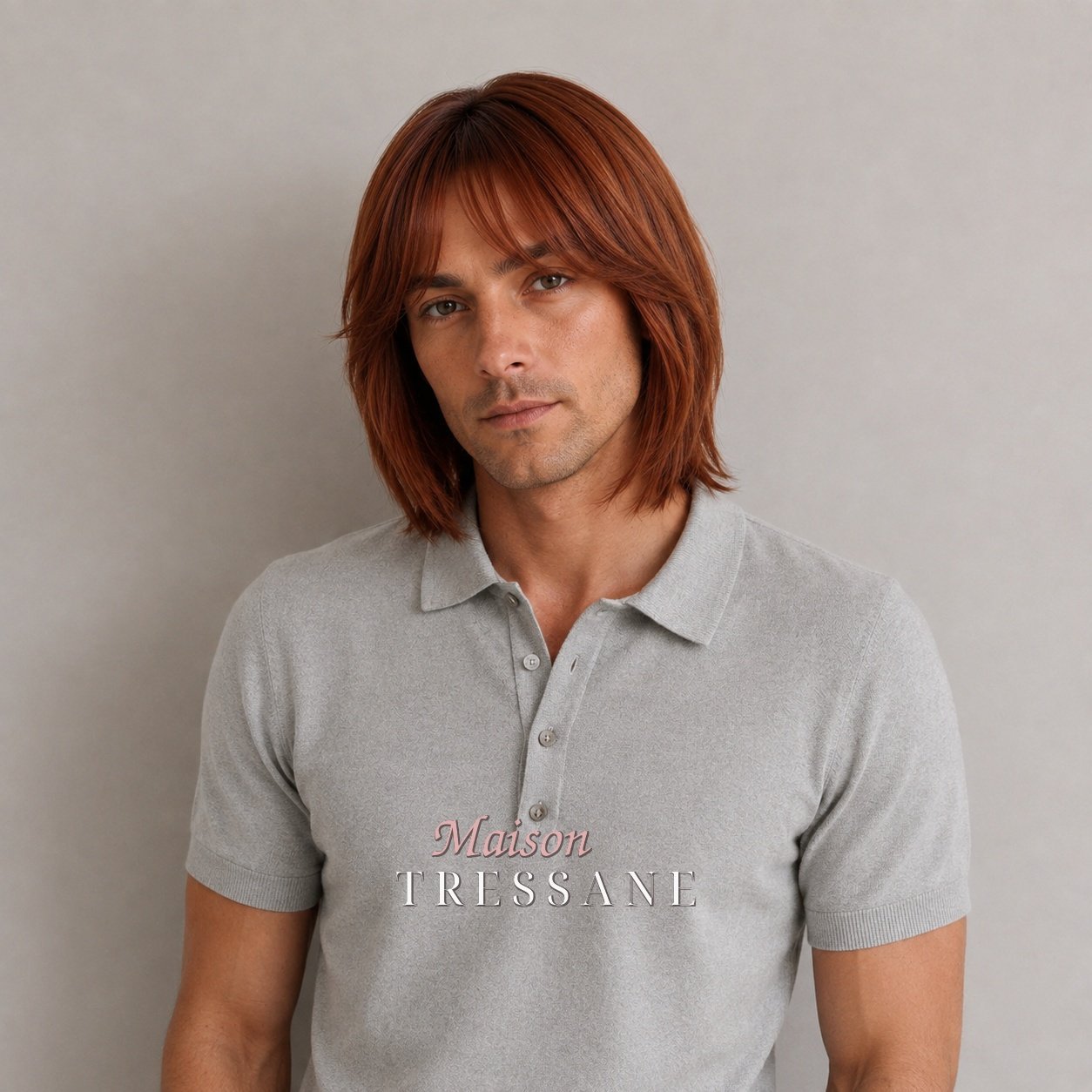 Perruque homme cuivré 30 cm — Maison Tressane
