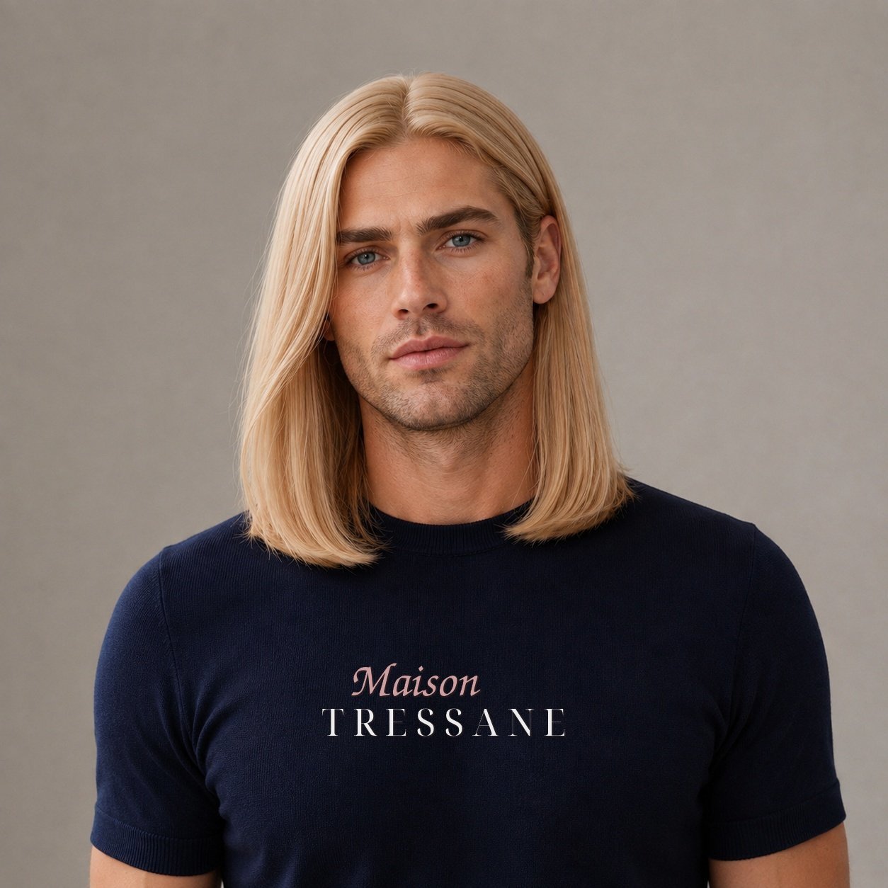 Perruque blond, lisse — lace front — lace 13×4 — 220 g
