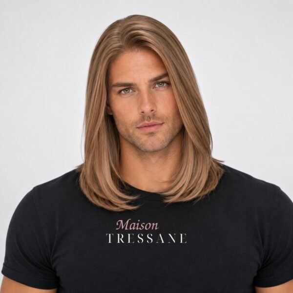 Perruque brun clair balayage lisse 35 cm — lace front