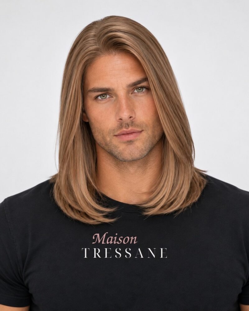 Perruque brun clair balayage lisse 35 cm — lace front