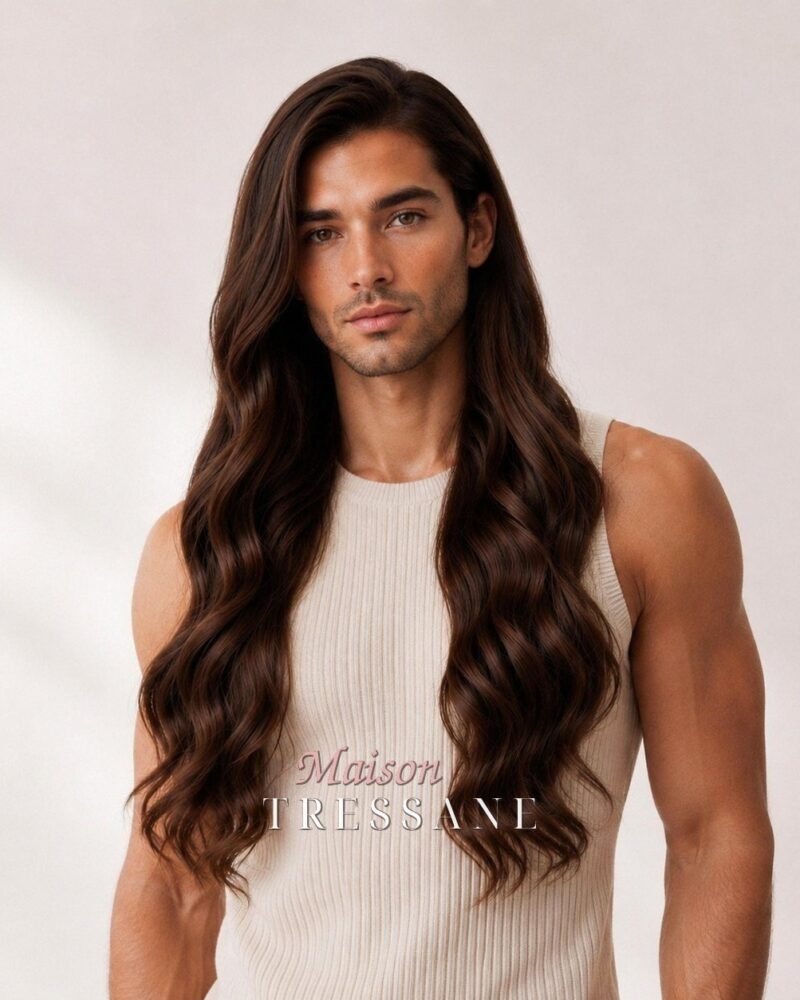 Perruque brun et chocolat ondulée — lace front