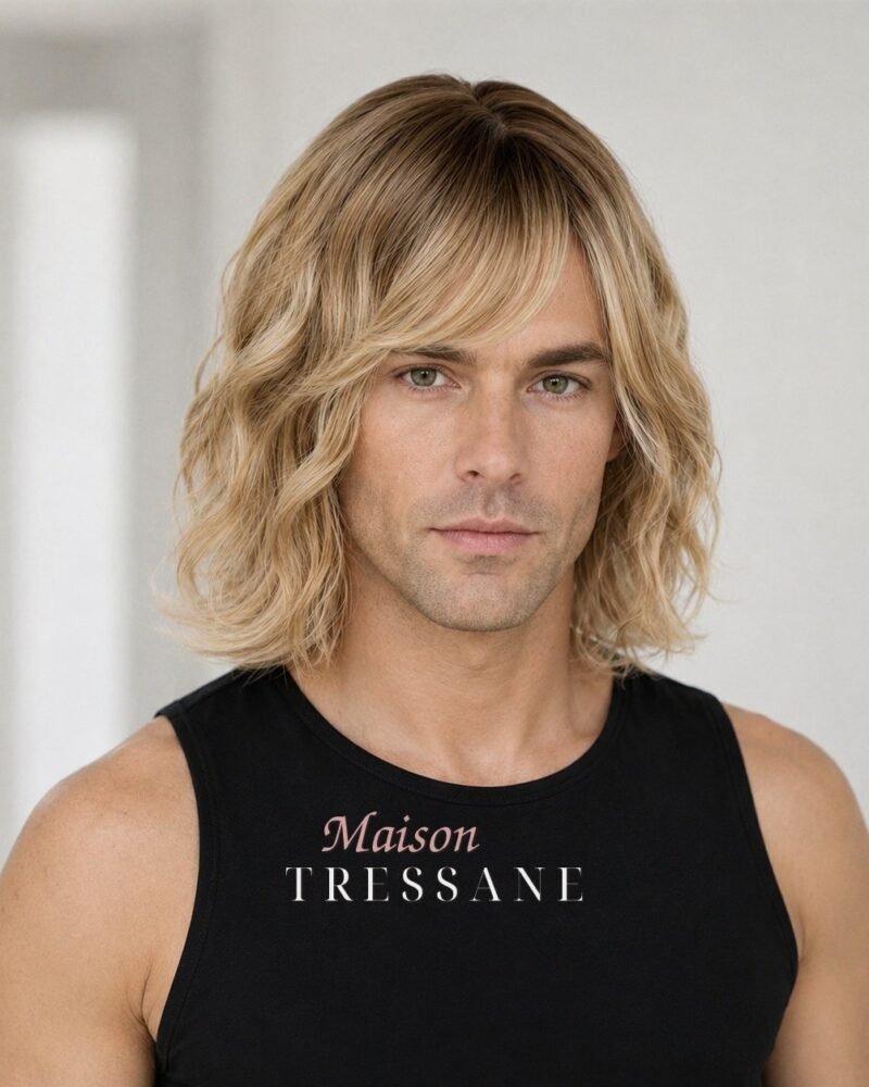 Perruque 30 cm — blond balayage ondulée — lace front