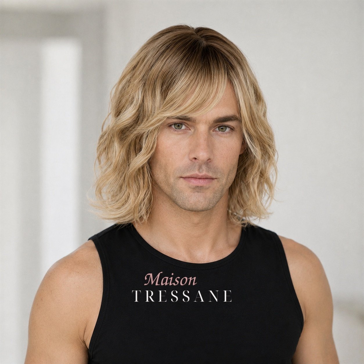 Perruque 30 cm — blond balayage ondulée — lace front