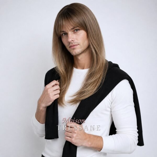 Perruque lisse 55 cm — bonnet réglable 53-60 cm