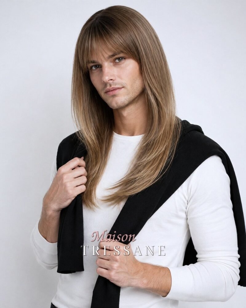 Perruque lisse 55 cm — bonnet réglable 53-60 cm