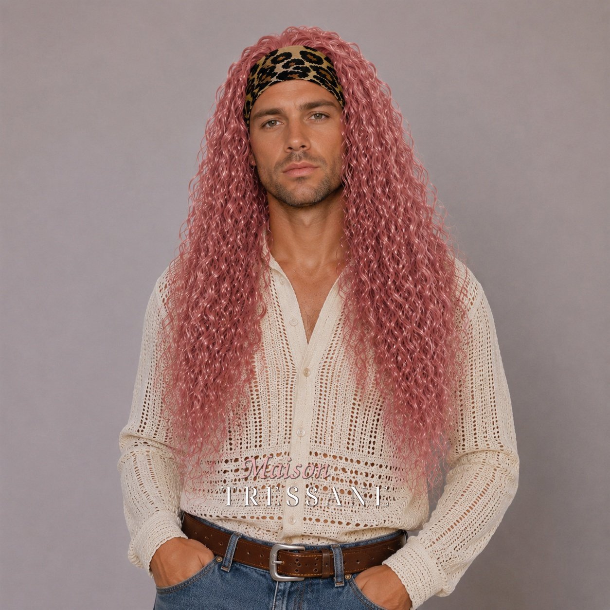 Perruque serre-tête bouclée 55 cm — lace front