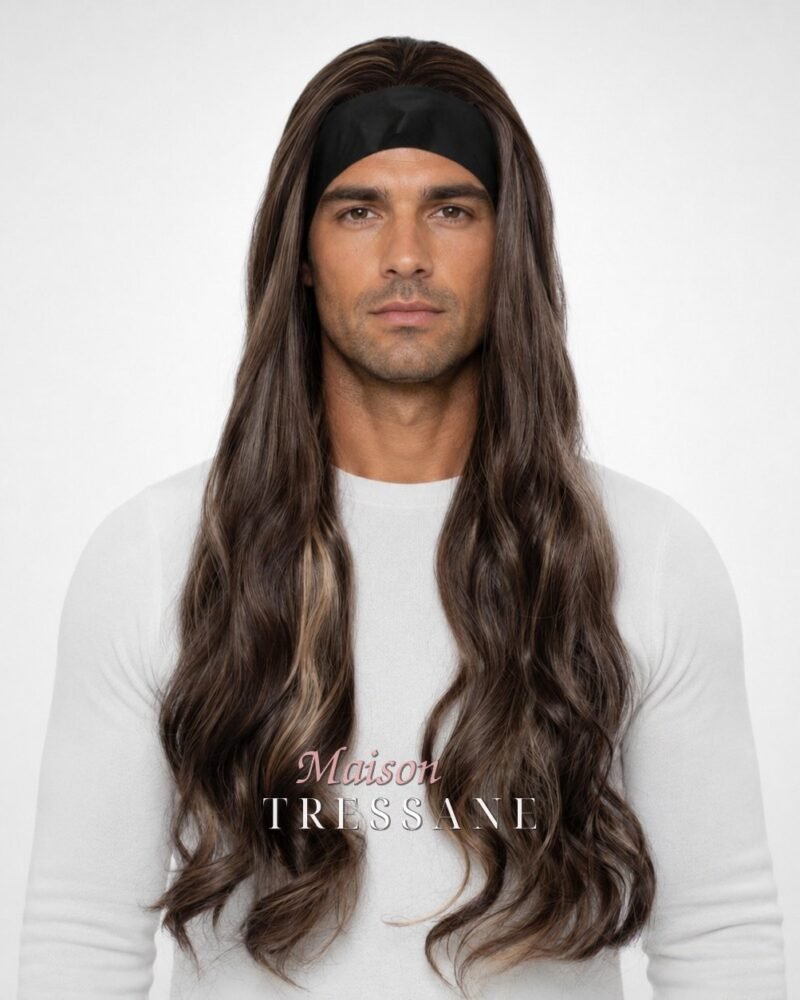 Perruque homme serre-tête blond 61 cm — Maison Tressane