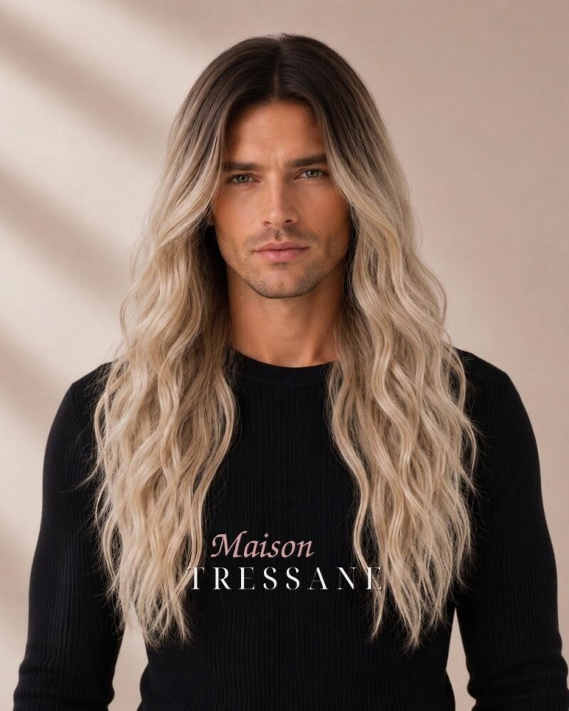 Perruque blond ondulée 55 cm — lace front