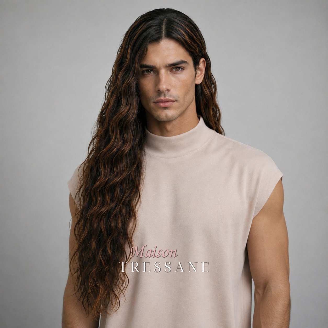 Perruque 61 cm — cuivré et orange bouclée — lace front