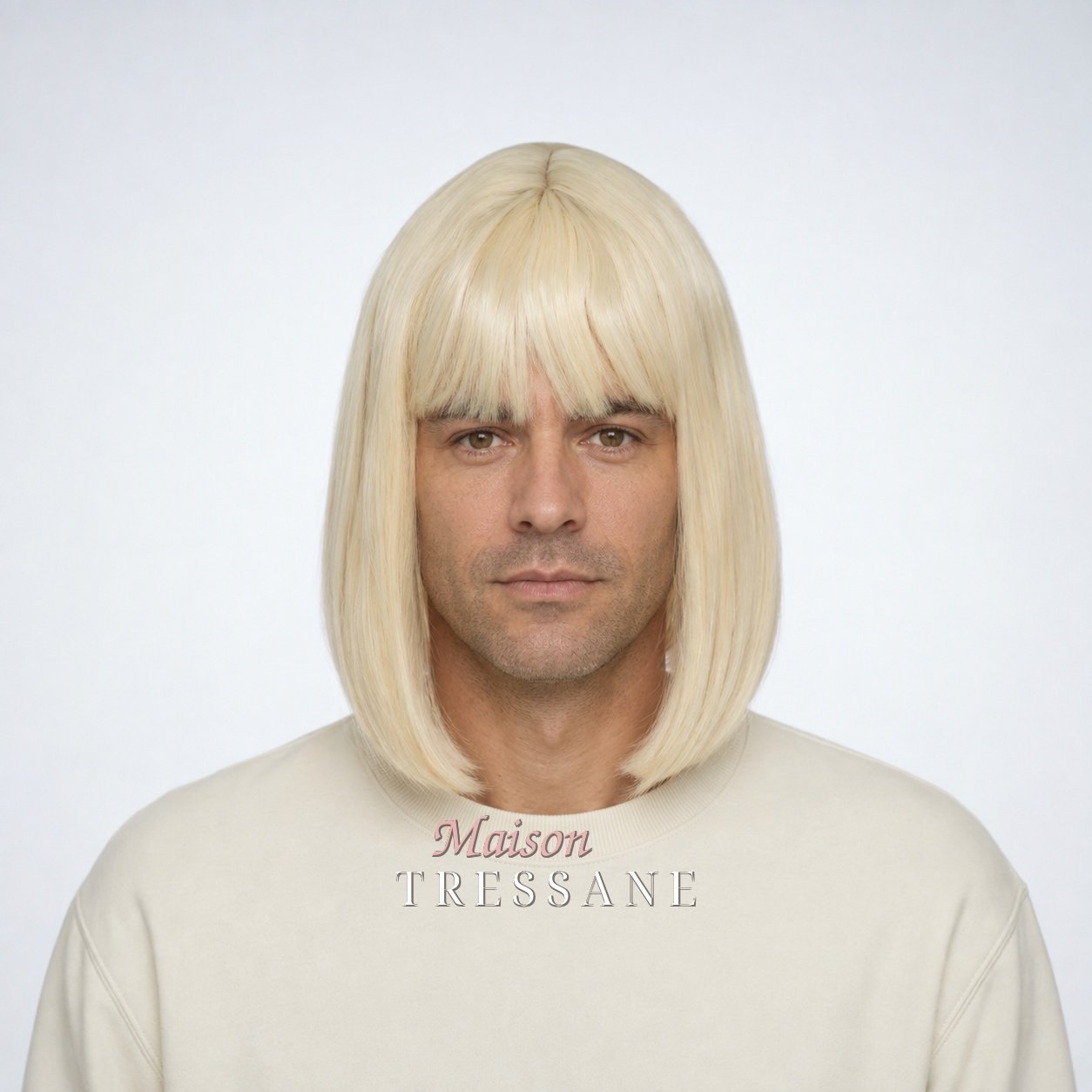 Perruque blond 30 cm — carré, lisse — lace front