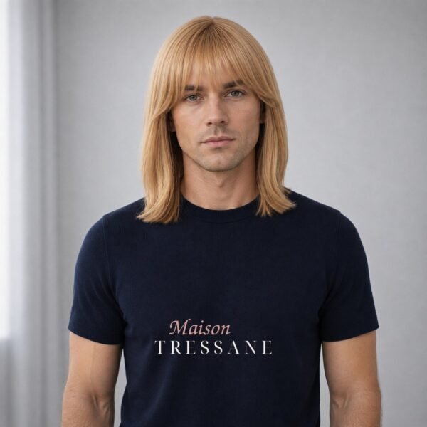 Perruque carré blond lisse 35 cm — bonnet réglable 53-60 cm