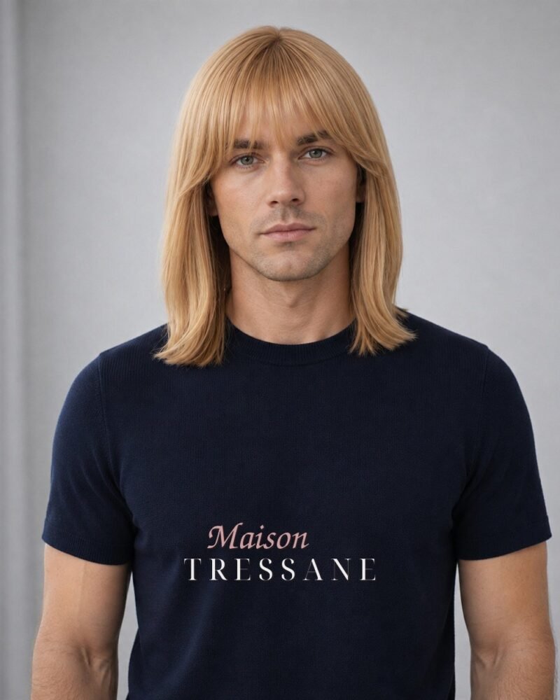 Perruque carré blond lisse 35 cm — bonnet réglable 53-60 cm