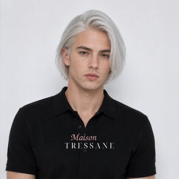Perruque gris argenté — lace front