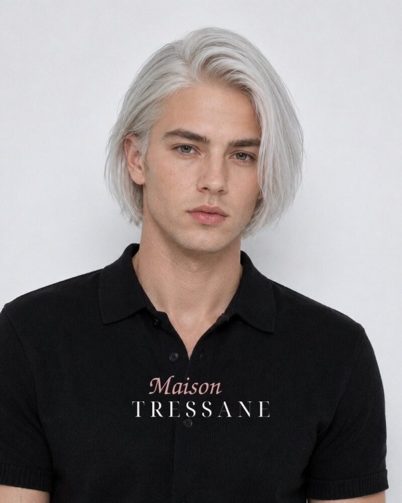 Perruque gris argenté — lace front