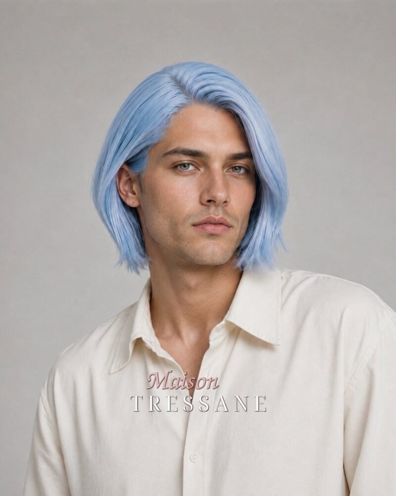 Perruque carré bleu — lace front