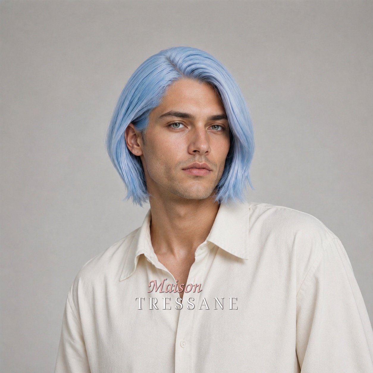 Perruque carré bleu — lace front