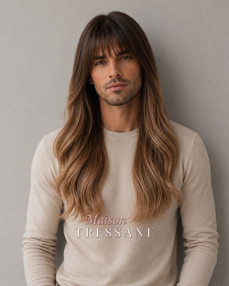 Perruque beige cendré ondulée 60 cm — lace front