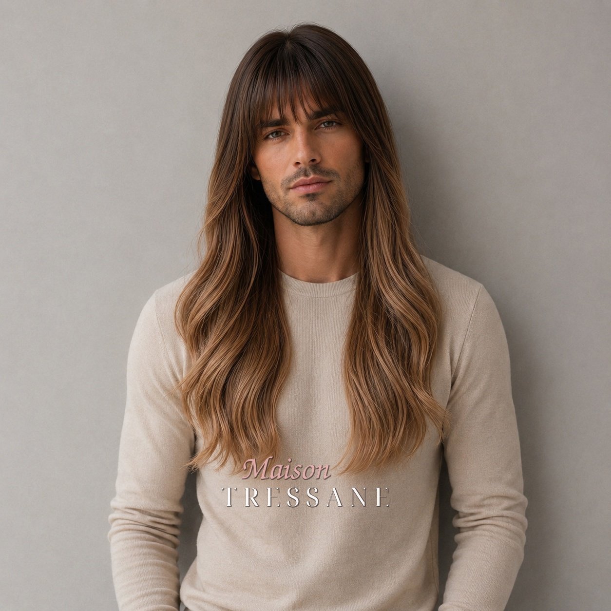 Perruque beige cendré ondulée 60 cm — lace front