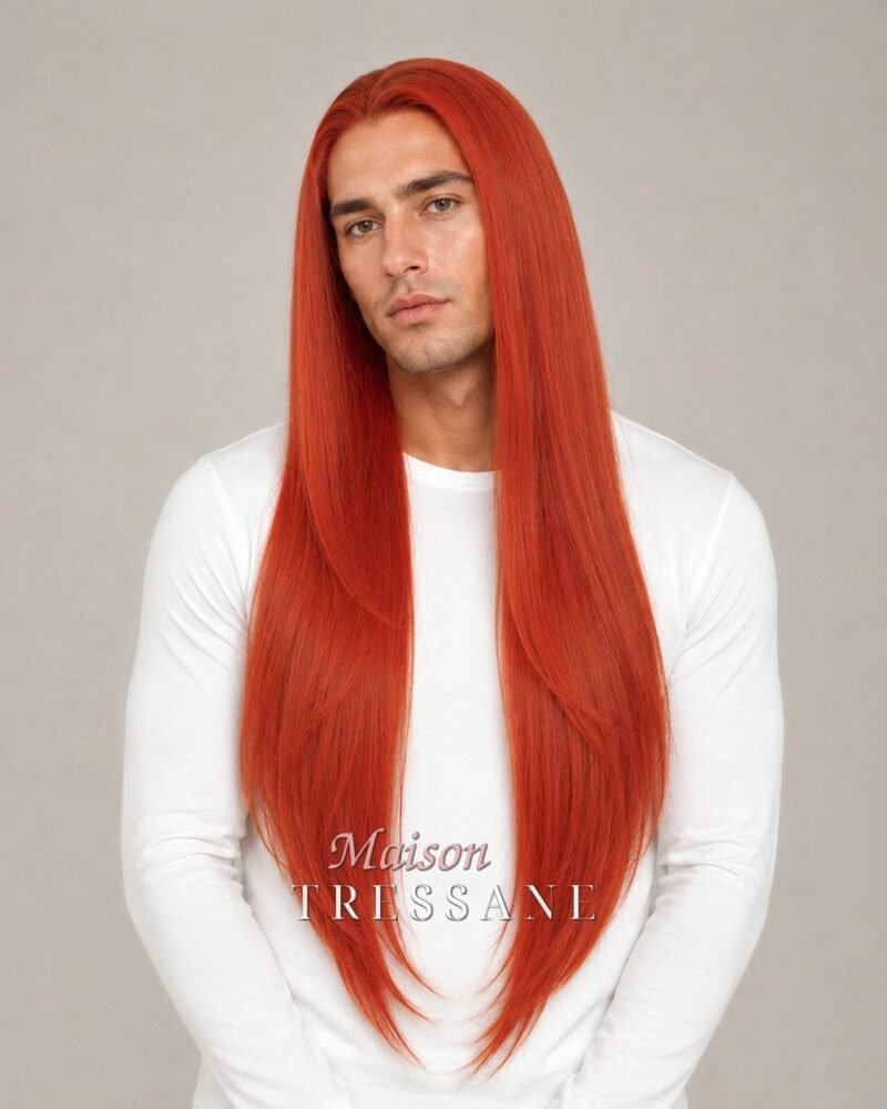 Perruque 60 cm — cuivré lisse — lace front