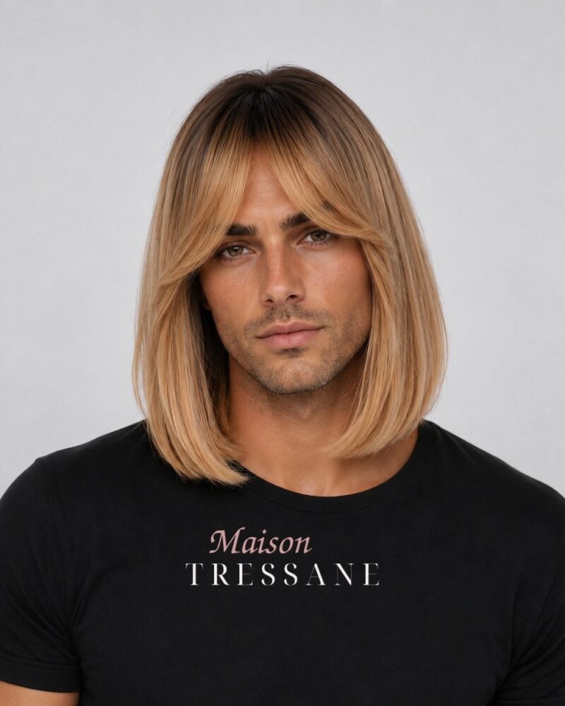 Perruque blond 30 cm — carré, lisse