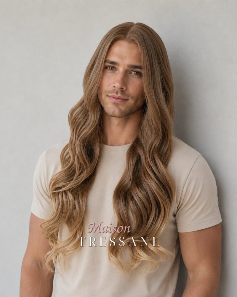 Perruque blond ondulée 60 cm — lace front