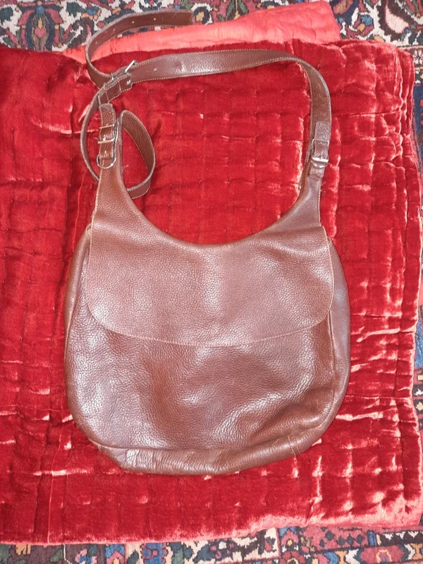 Sac Paquetage en cuir marron