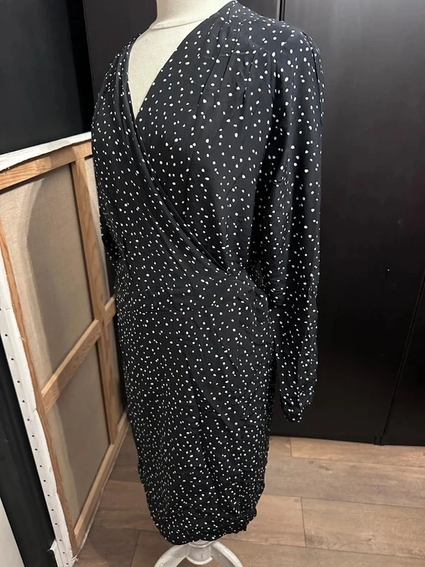 Robe portefeuille noire à pois Hartford taille 42