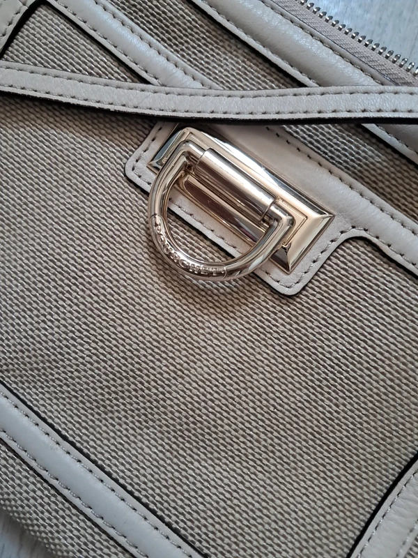 Sacoche Pourchet Paris Made in France toile et cuir beige – Très bon état