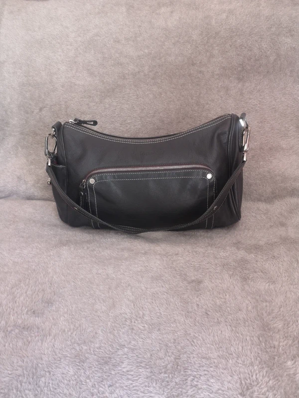 Sac à main cuir gris longchamp TBE