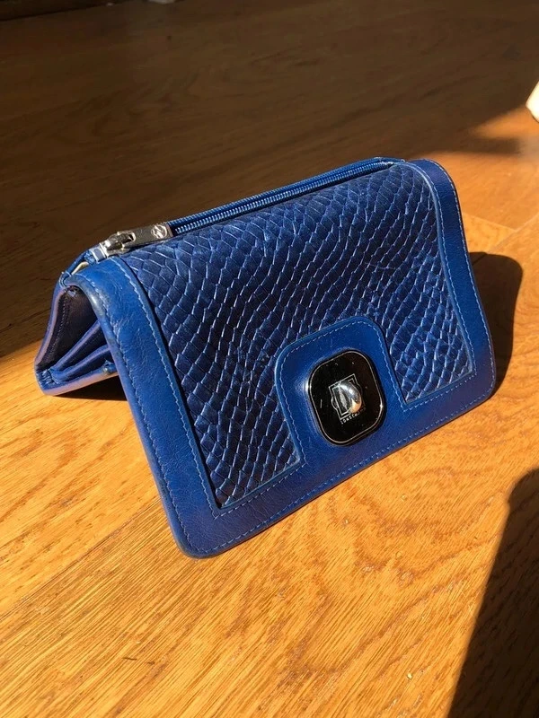 Beautiful cobalt blue leather Longchamp wallet