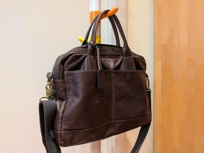 Sac bandoulière Fossil Ledertasche marron, Laptop