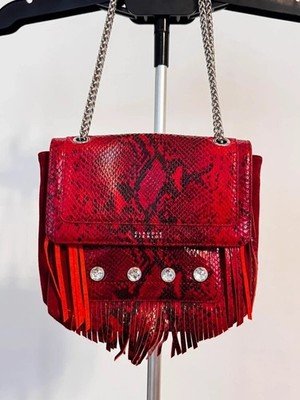 Sac Claudie Pierlot biker inspired rouge